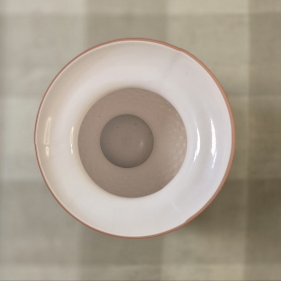 Fenton Hobnail Pastel Light Pink Approx. 9" Glass Vase w/ White Rim - Picture 9 of 11